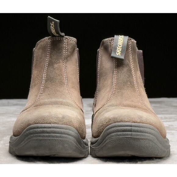 Skechers Work Tapter ST Brown Suede Chelsea Boots Mens Size 7.5 - Picture 2 of 16